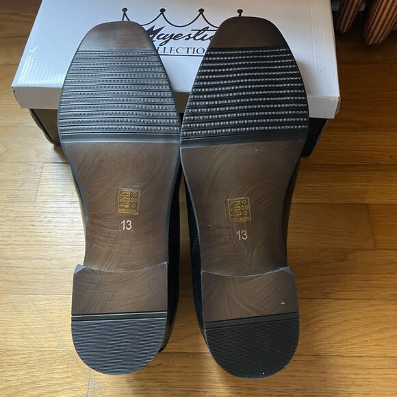 Majestic Collection Black Slip On Bicycle Toe Dress Shoes Size 13 M New - Picture 5 of 7
